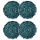 Set di 4 piatti piani "Eva" Ceramica, D.27,2 cm, Blu Blu