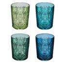 Set di 4 bicchieri bassi  "Ayla" 350 ml, vetro, Blu Blu