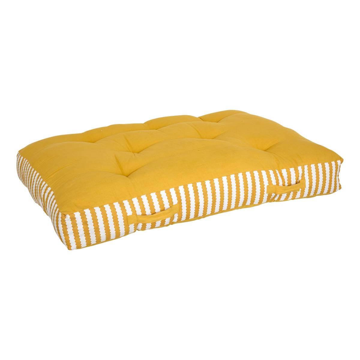 Cuscino da pavimento rettangolare per esterni POOLSIDE Giallo 120 x 80 cm - Cotone Giallo