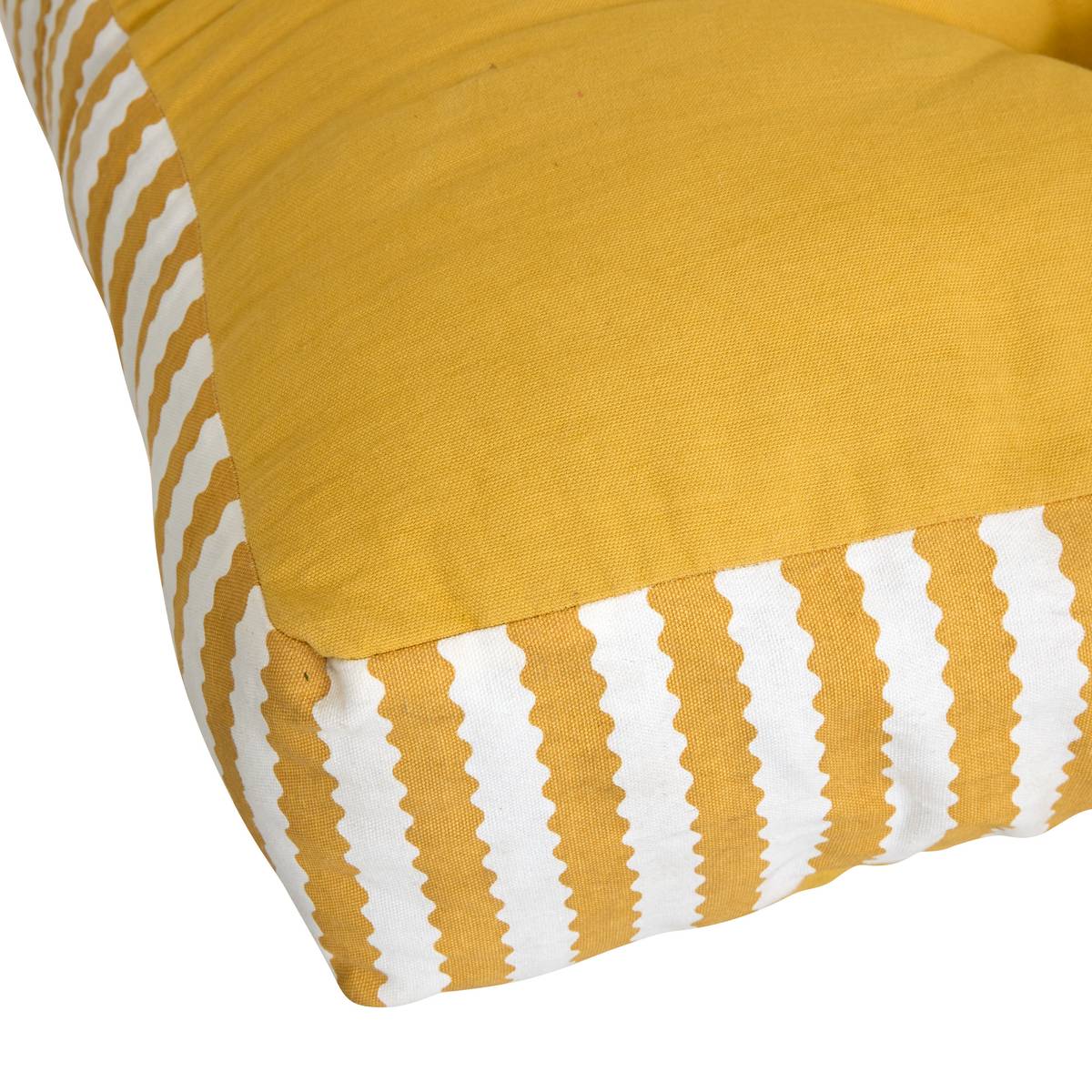 Cuscino da pavimento rettangolare per esterni POOLSIDE Giallo 120 x 80 cm - Cotone Giallo