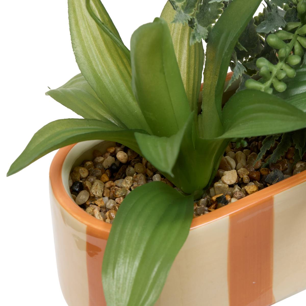 Pianta artificiale "Pool" Gres (ceramica), H.24 cm Arancione