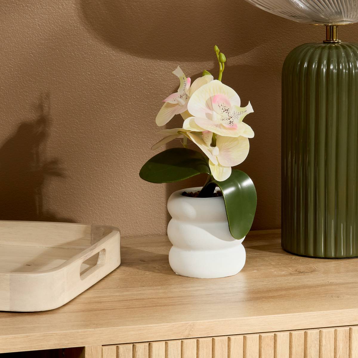 Fiore artificiale in vaso "Mick" H.23 cm Bianco