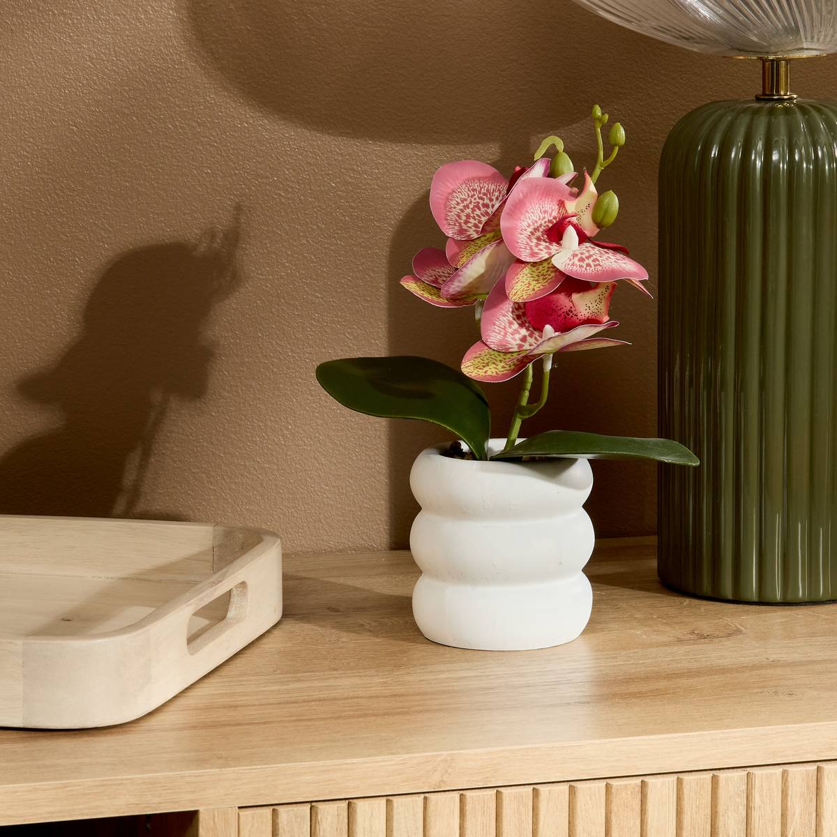 Fiore artificiale in vaso "Mick" H.23 cm Bianco