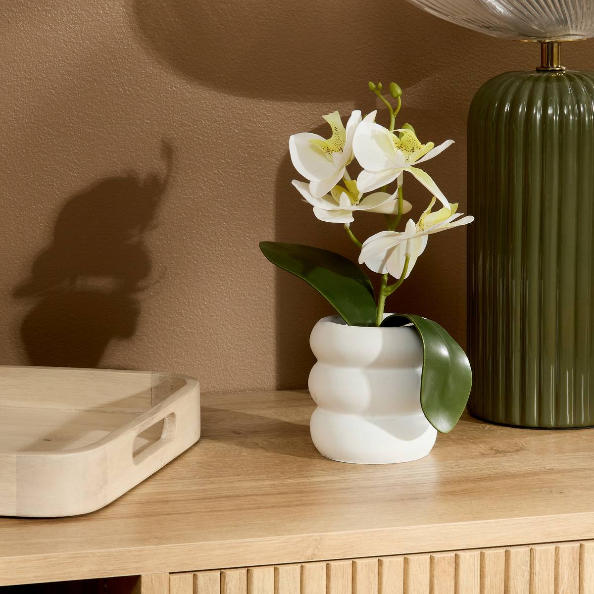 Fiore artificiale in vaso "Mick" H.23 cm Bianco
