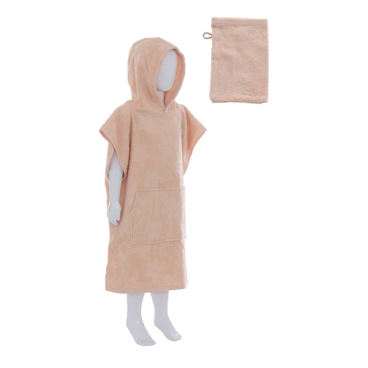 Accappatoio e guanto da bagno per bambini "Orta" Rosa, 55x1 cm Rosa