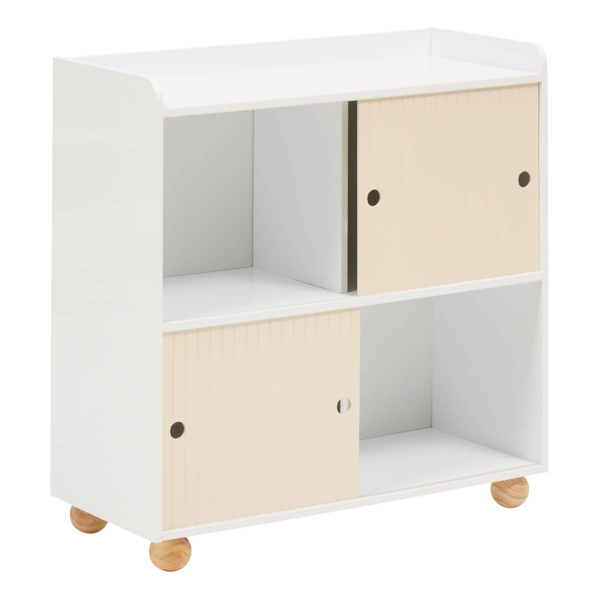 Mobile contenitore per bambini 2 ante 1 ripiano "Bouli" Beige, 69,5x30 cm Beige