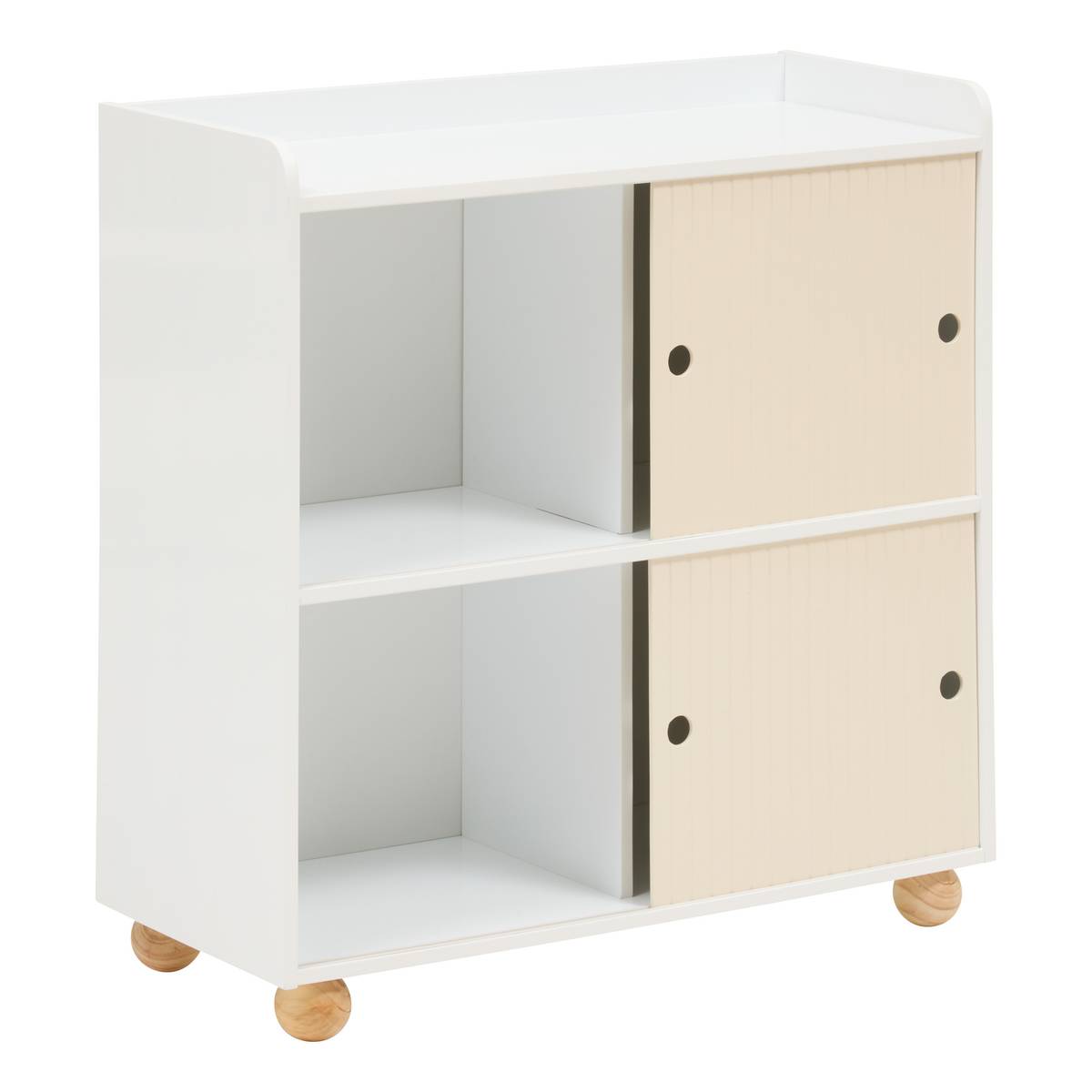 Mobile contenitore per bambini 2 ante 1 ripiano "Bouli" Beige, 69,5x30 cm Beige