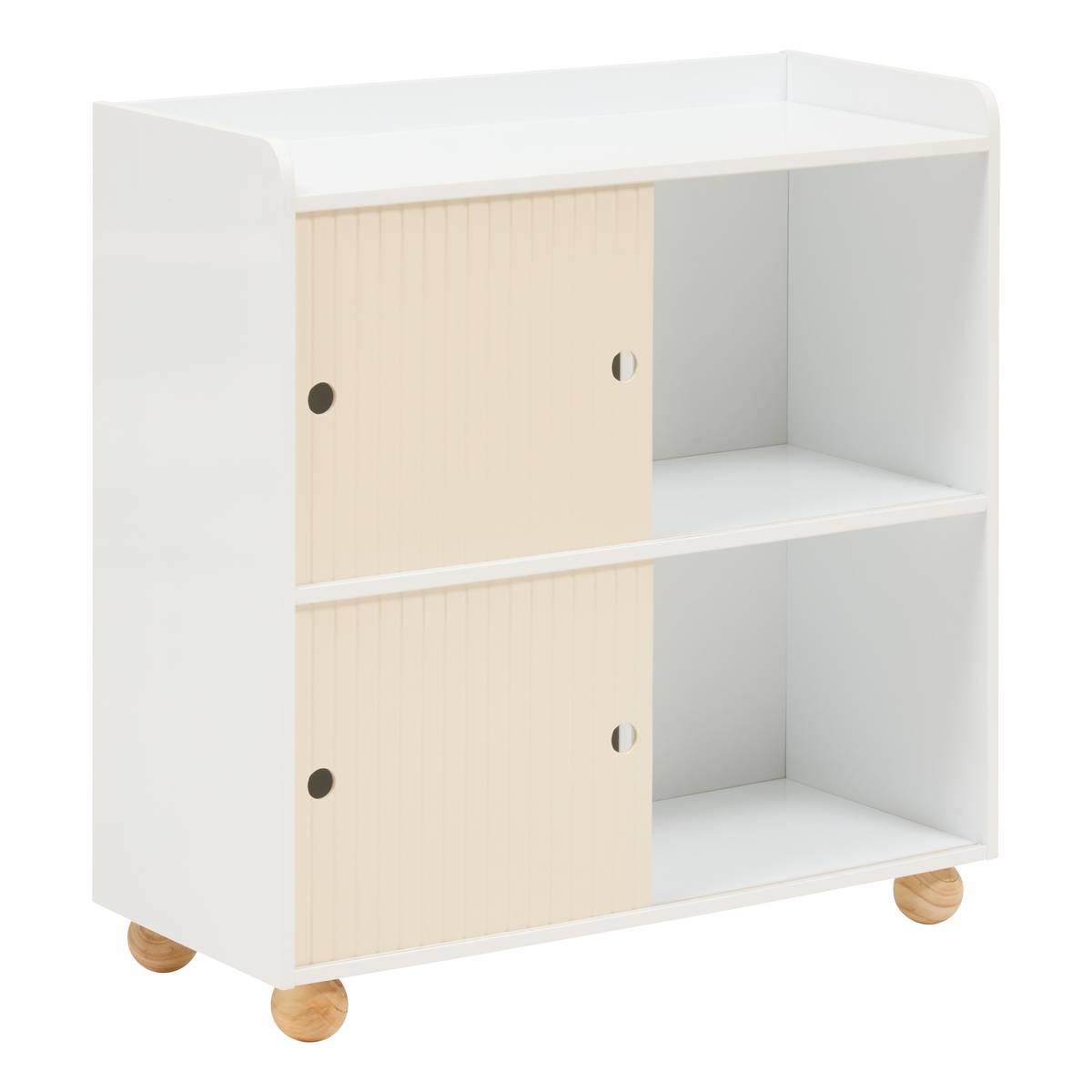 Mobile contenitore per bambini 2 ante 1 ripiano "Bouli" Beige, 69,5x30 cm Beige