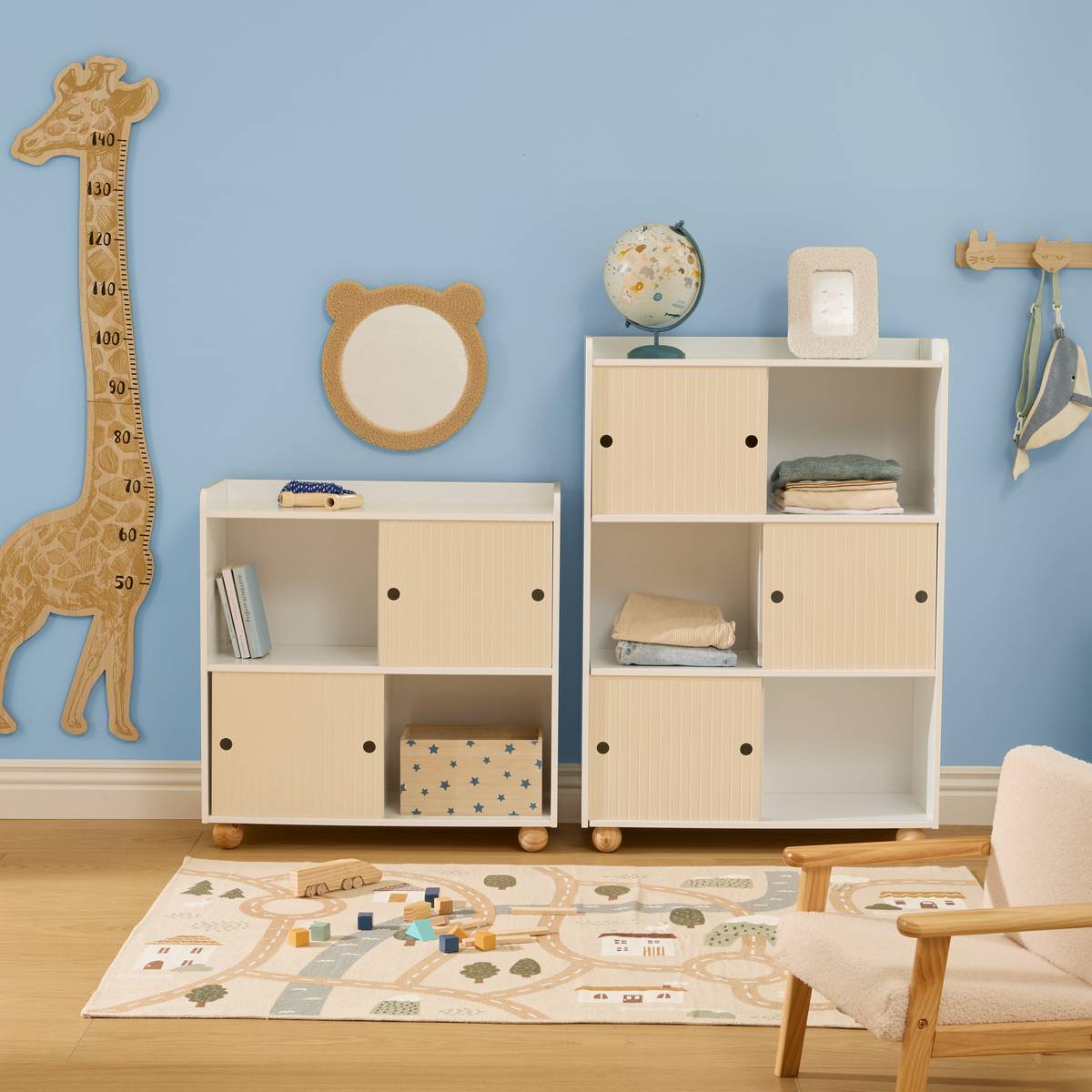 Mobile contenitore per bambini 3 ante 2 livelli "Bouli"