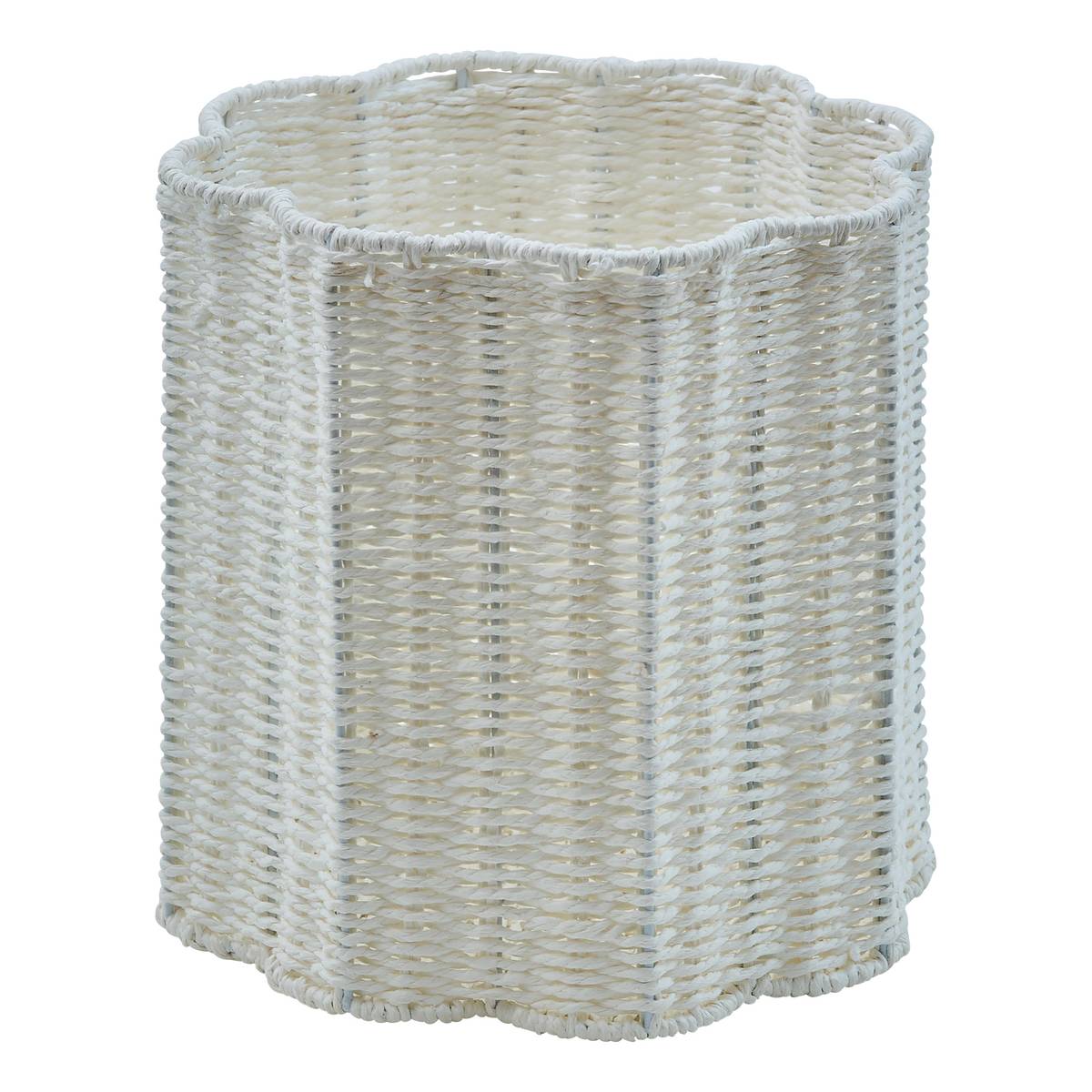 Set di 3 cestini portaoggetti "Fiore di rosa" Bianco, D.38/31/25 cm Bianco