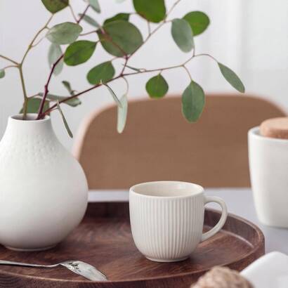 Tazza  "strata" 210 ml, new bone china (porcellana), bianco