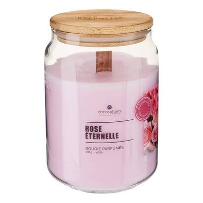 Candela profumata rotonda "viky" profumo floreale, rosa, 435g
