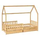 Letto a casetta per bambini "Bosco" Beige, 98 x 194,8 cm Beige