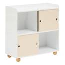 Mobile contenitore per bambini 2 ante 1 ripiano "Bouli" Beige, 69,5x30 cm Beige
