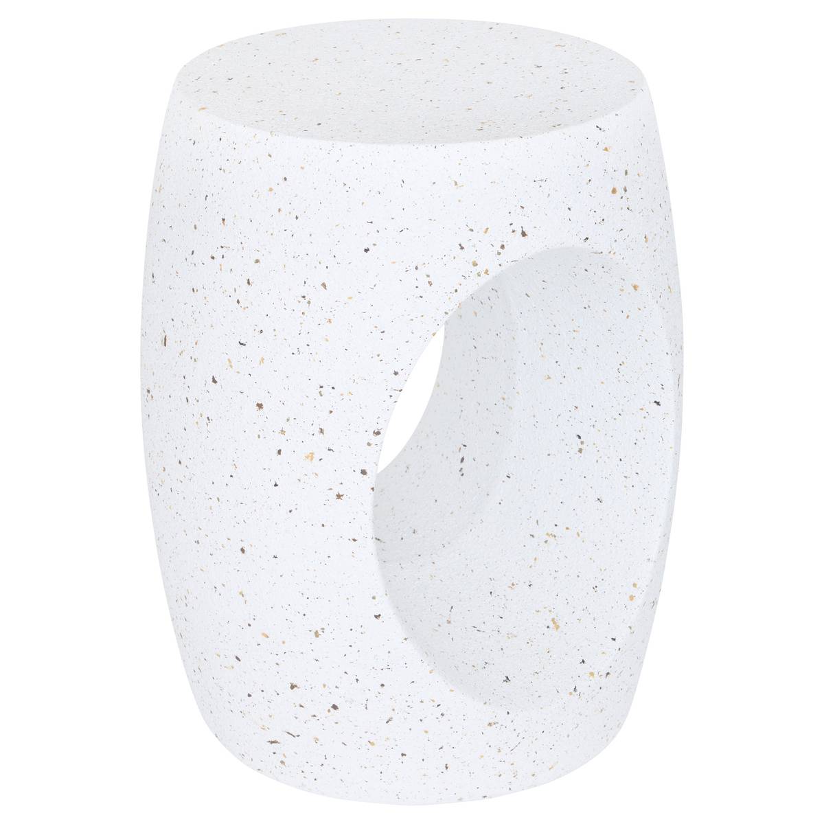 Tavolino "Narlon" D.38 cm, Bianco Bianco
