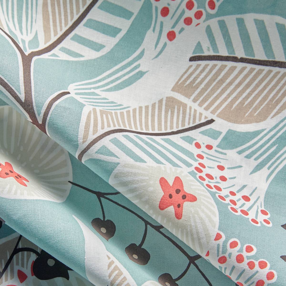 Completo letto "Vegetazione marina" Verde Celadon, 240x220 cm Verde celeste
