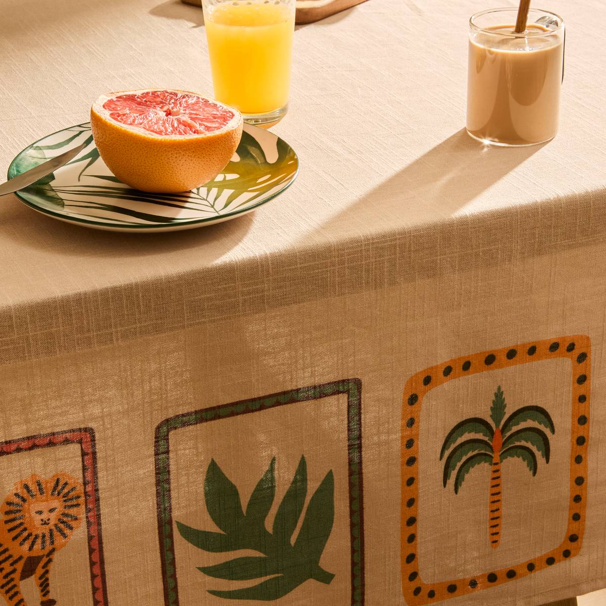 Tovaglia "Tropicale" 240x140 cm, Beige Lino Beige lino