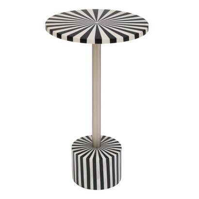 Tavolino "nema" nero e bianco, d.36 cm