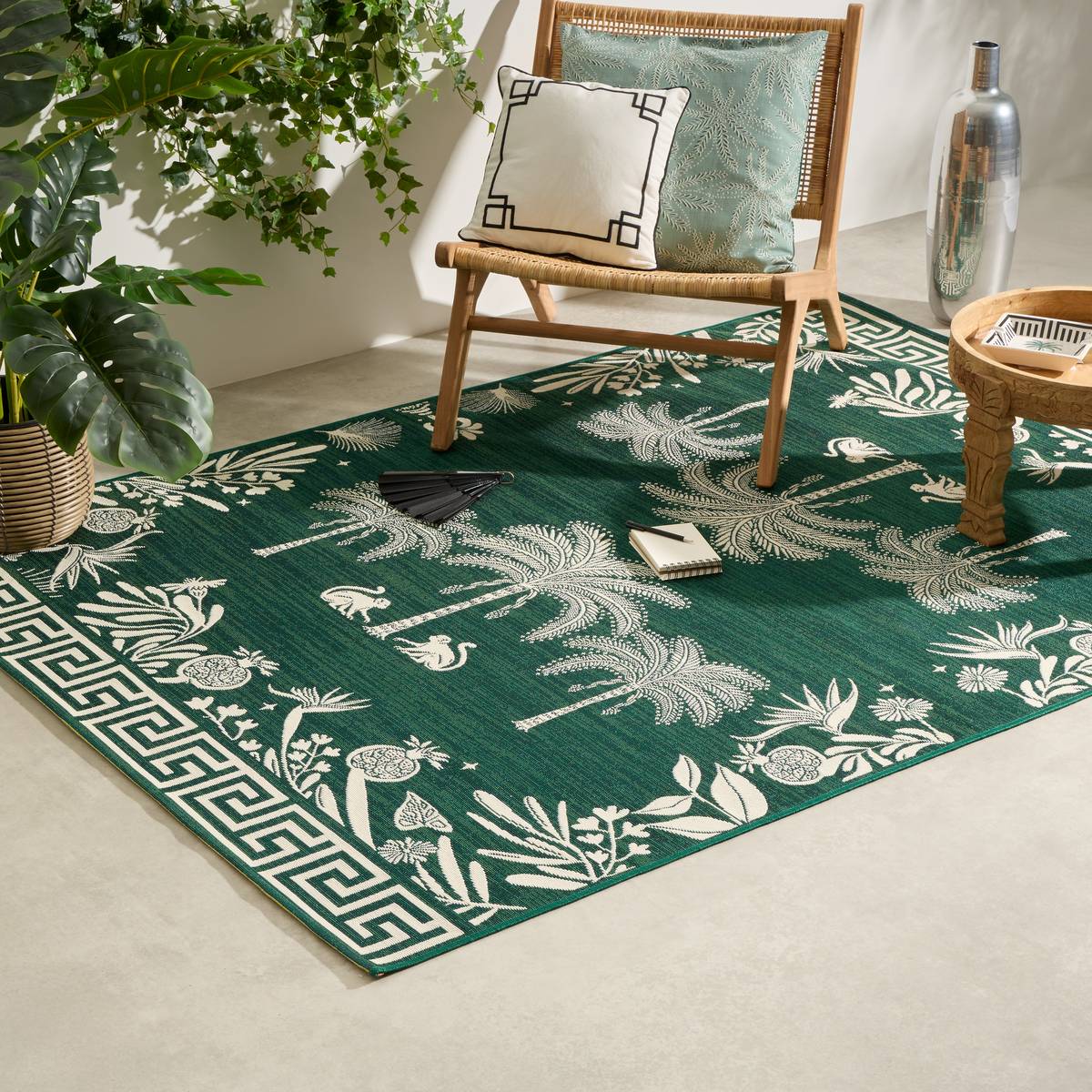 Tappeto Esterno "The Palm Resort" 230x160 cm, Verde Scuro Verde scuro