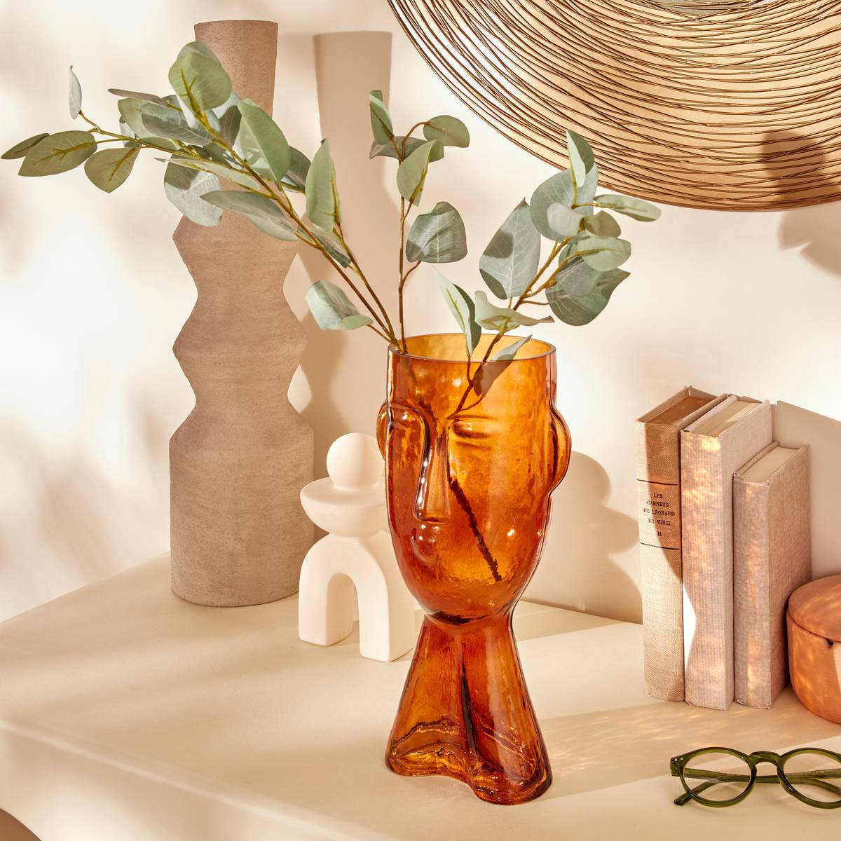 Vaso "Sien" H.31,5 cm Ambra