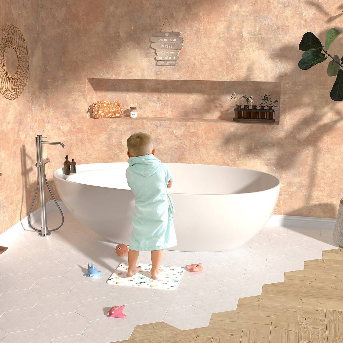 Tappetino da bagno per bambini "Orta" Multicolore, 45x35 cm Multicolore