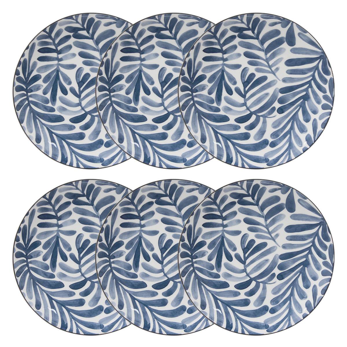 Set di 6 piatti da dessert "Umami" Porcellana, D.19,4 cm, Blu Blu 1