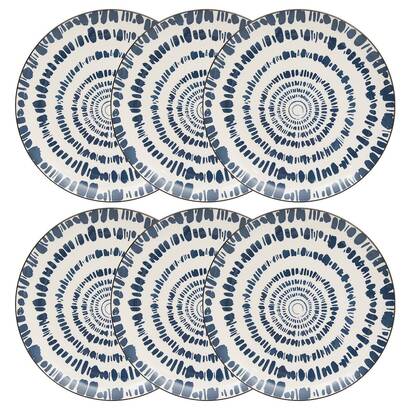 Set da 6 piatti piani "umami" porcellana, d.26,5 cm, blu
