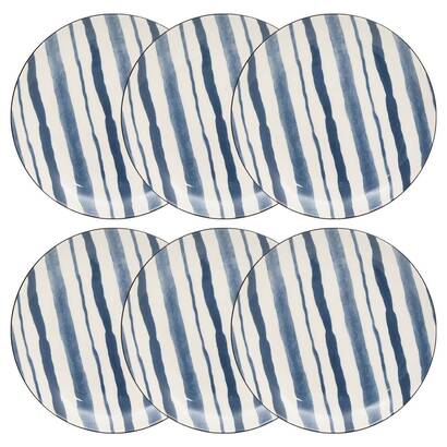 Set di 6 piatti da dessert "umami" porcellana, d.19,4 cm, blu