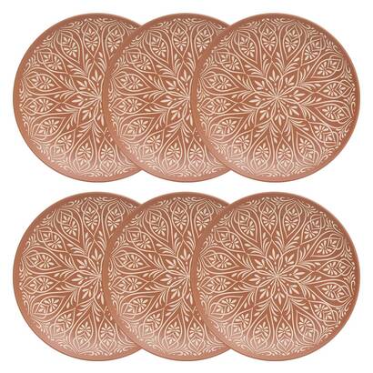 Set di 6 piatti piani "ines" gres (ceramica), d.27 cm