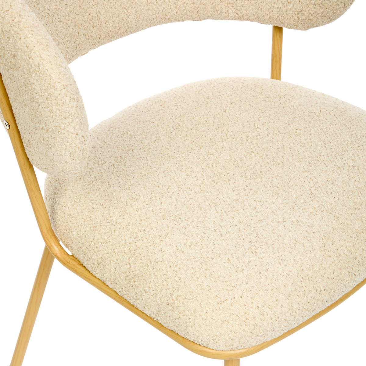 Set tavolo da pranzo "Homelya" + 4 sedie "Alba" 1 tavolo da pranzo &Oslash;110 cm e 4 sedie Beige / Bianco