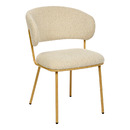 Set tavolo da pranzo "Homelya" + 4 sedie "Alba" 1 tavolo da pranzo &Oslash;110 cm e 4 sedie Beige / Bianco