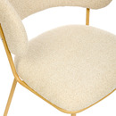 Set tavolo da pranzo "Homelya" + 4 sedie "Alba" 1 tavolo da pranzo &Oslash;110 cm e 4 sedie Beige / Bianco