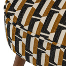 Set poltrona e sgabello/pouf d'appoggio "Chiara" Beige e nero Nero / Ocra