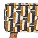 Set poltrona e sgabello/pouf d'appoggio "Chiara" Beige e nero Nero / Ocra