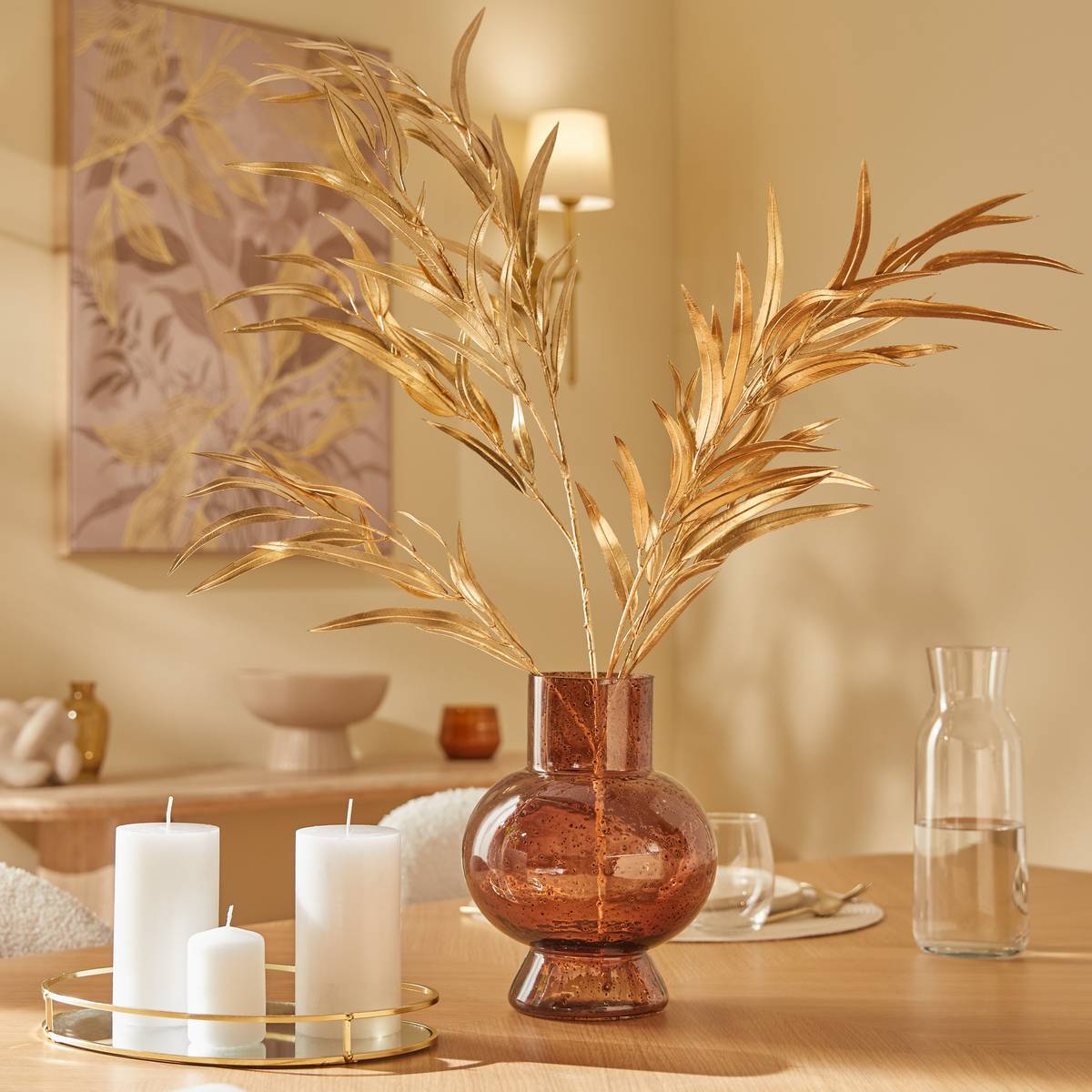 Fiore artificiale "Crush" H.110 cm Oro
