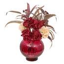 Composizione floreale "Crush" H.30 cm Bordeaux