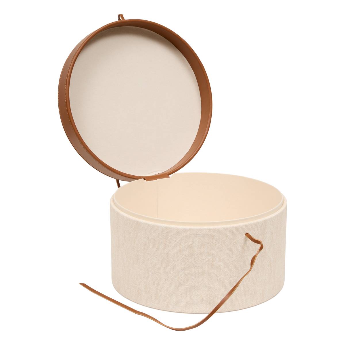 Set di 2 scatole rotonde portaoggetti "Whisky" Crema, Ø 24/28 cm Crema