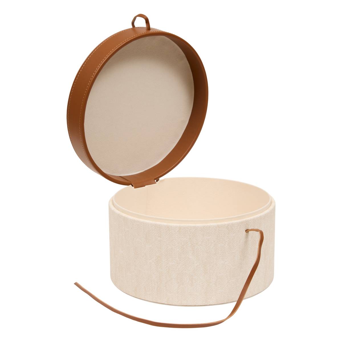 Set di 2 scatole rotonde portaoggetti "Whisky" Crema, Ø 24/28 cm Crema
