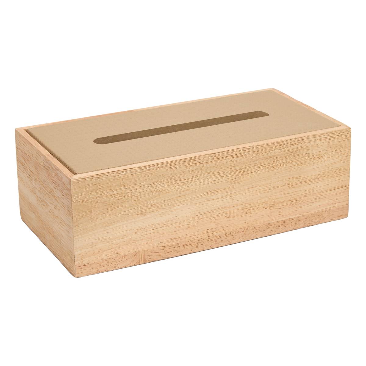 Scatola portafazzoletti "Bonie" Legno di hevea, Beige, 27x14 cm Beige