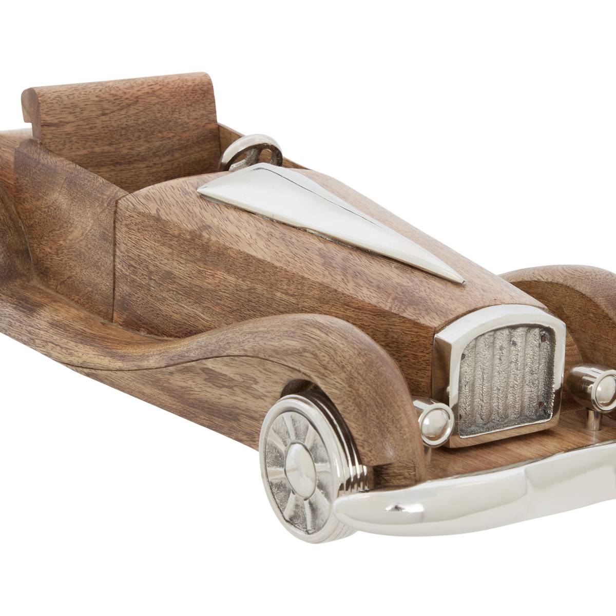 Voiture décorative "Johan" Manguier / Aluminium, H.11 cm Marrone