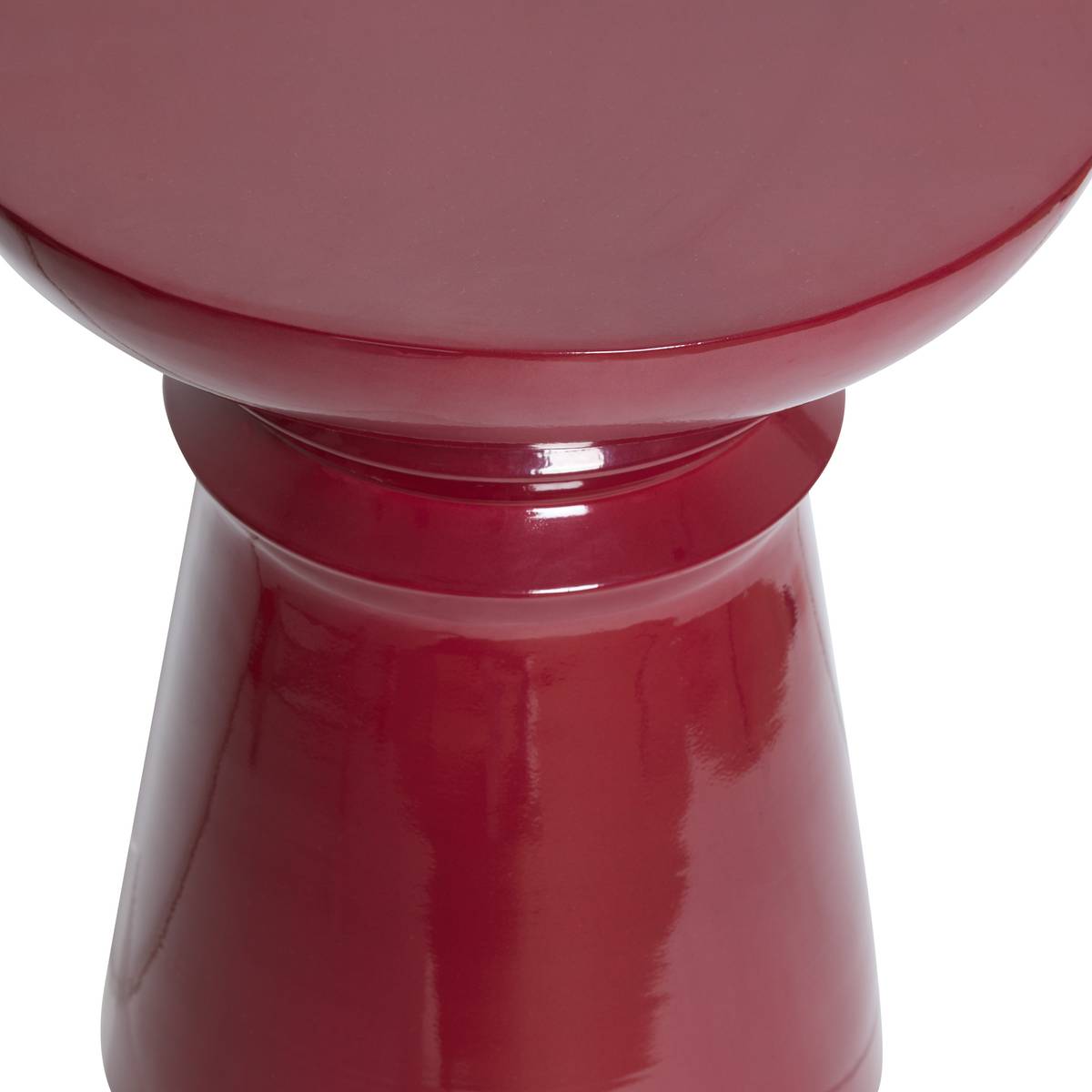 Tavolino "Jaya" Acciaio, Rosso granato, Ø 38 cm Rosso granato