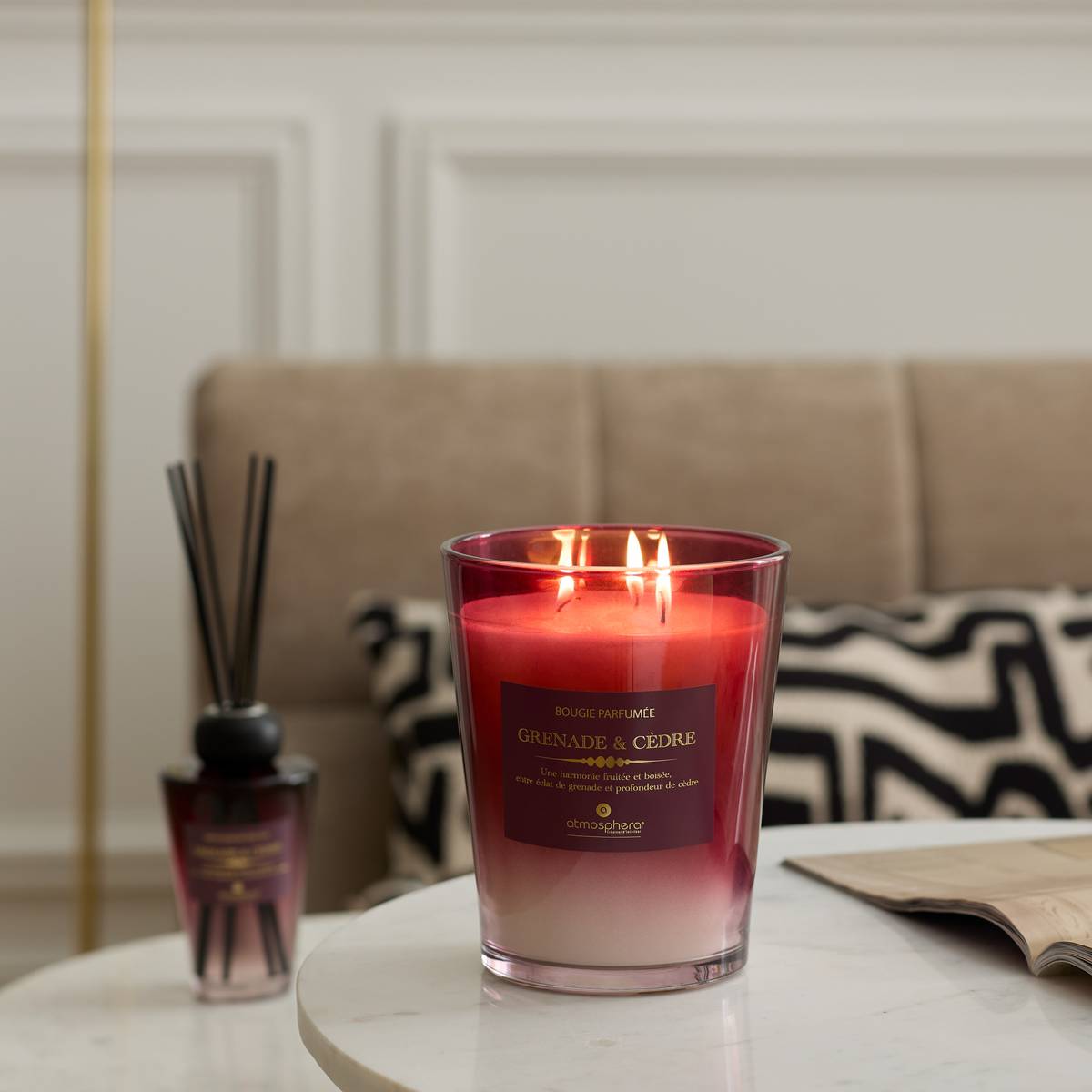 Candela Profumata "Alma" Melograno e cedro, 855g Grenade / cèdre