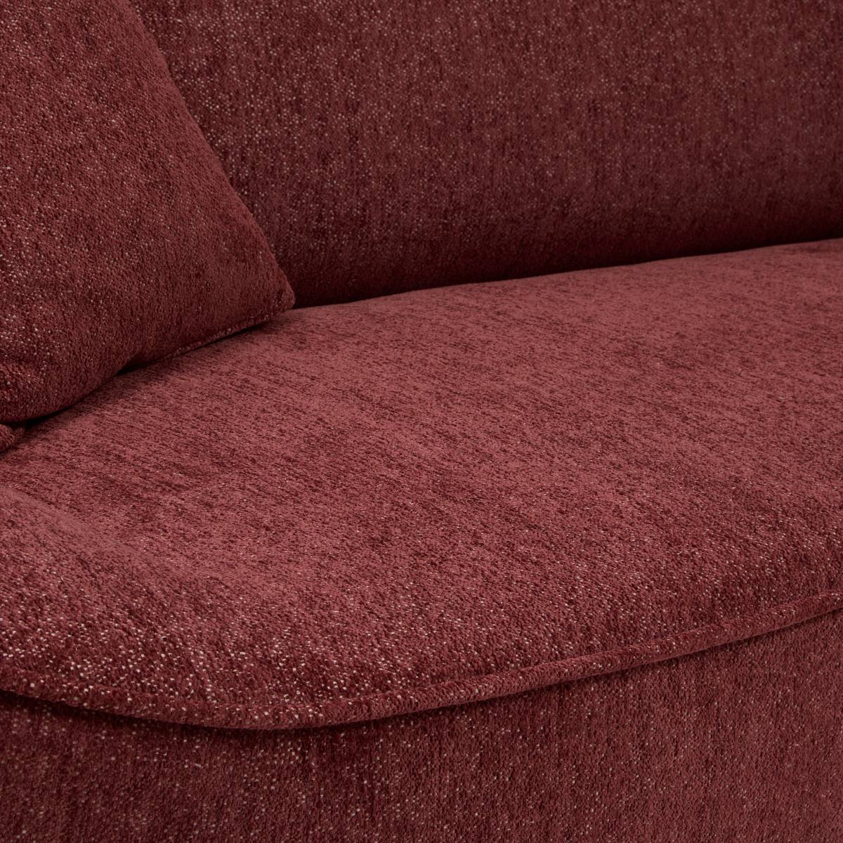 Divano "Ostuni" 3 posti, Pino, Rosso granato Rosso rubino