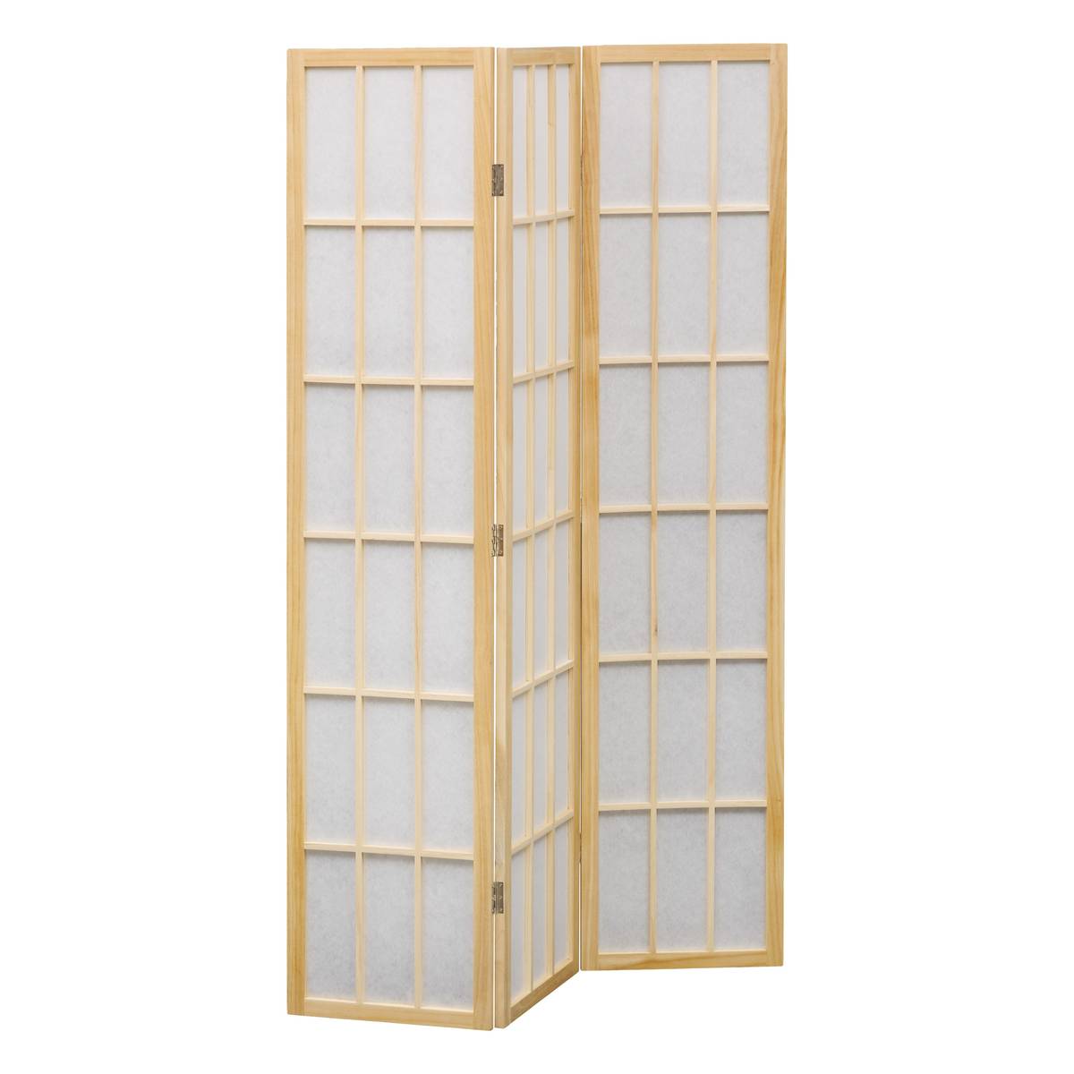 Paravento "Sandai" Paulownia, Bianco, 170x112,5 cm Bianco