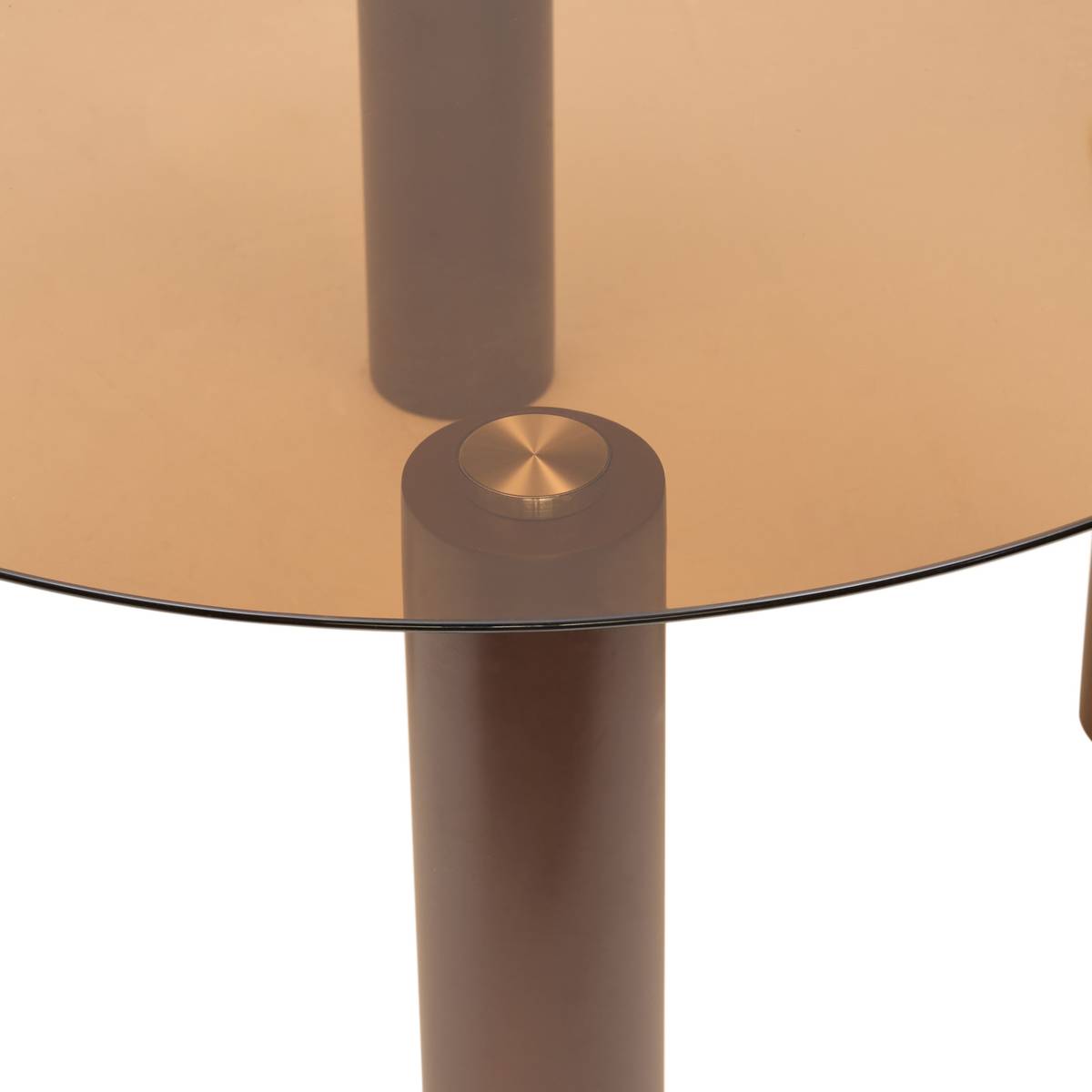 Tavolino "Ambra" Vetro temperato, Ambra, D.80 cm Ambra