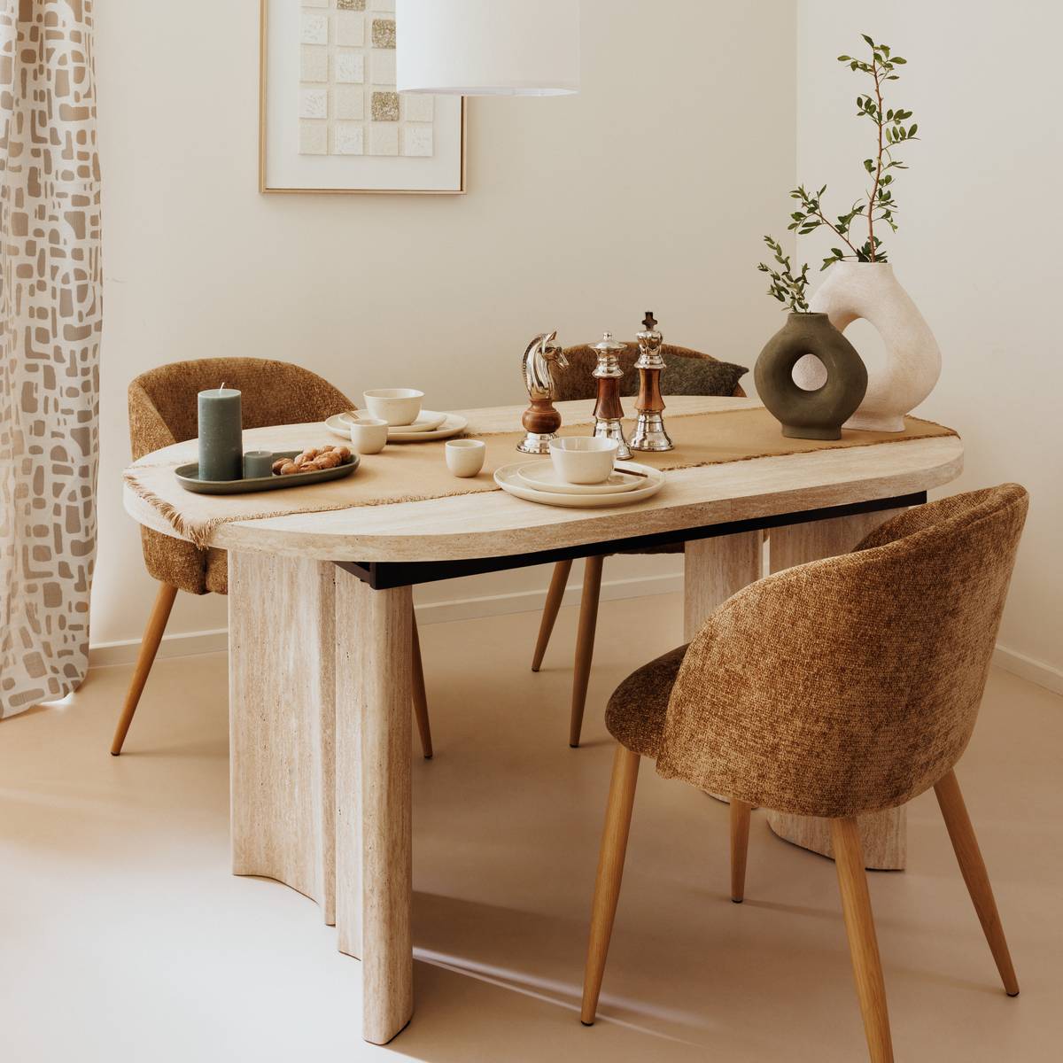 Tavolo da pranzo allungabile "Tino" 6 a 8 posti Beige