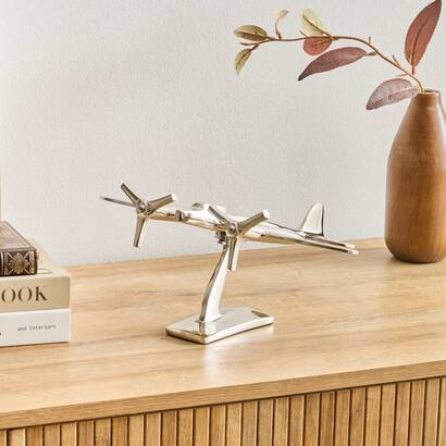 Avion d&eacute;coratif "flavie" aluminium, h.30 cm