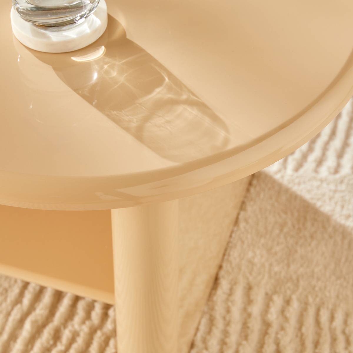 Tavolino da caffè ovale "Douglas" Beige, 110x60 cm Beige