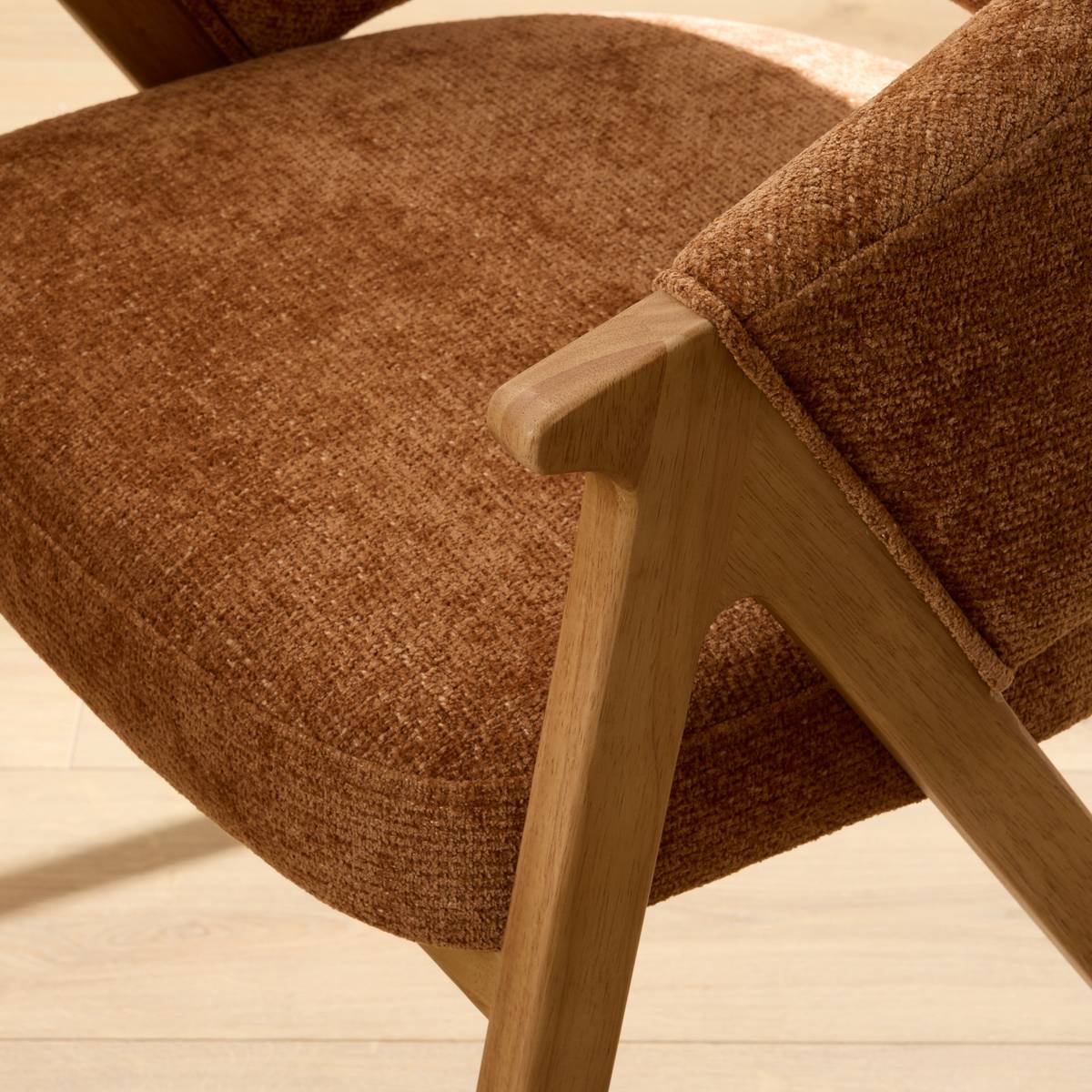 Poltrona "Amza" Legno di hevea, Bronzo Bronzo