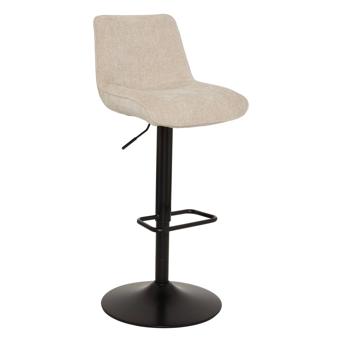 Set di 2 sgabelli da bar girevoli "Cirea" Acciaio, Crema, H.105 cm Crema